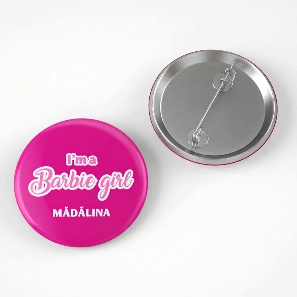 Distintivo personalizzato con messaggio - Barbie girl