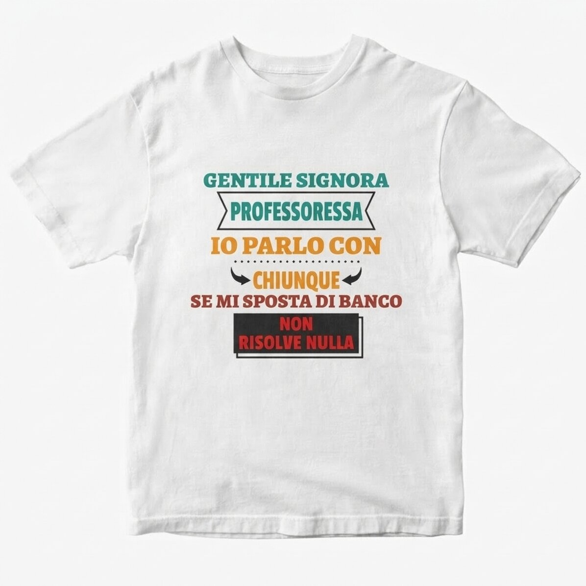 Maglietta in cotone personalizzata con scritta - Parlo con chiunque