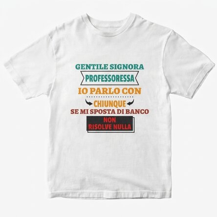 Maglietta in cotone personalizzata con scritta - Parlo con chiunque