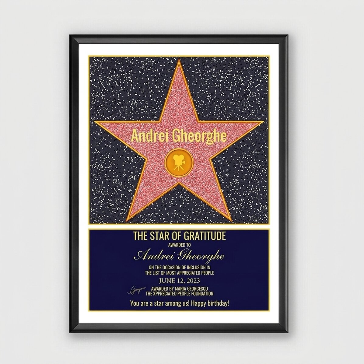 Quadro personalizzato - La stella della gratitudine