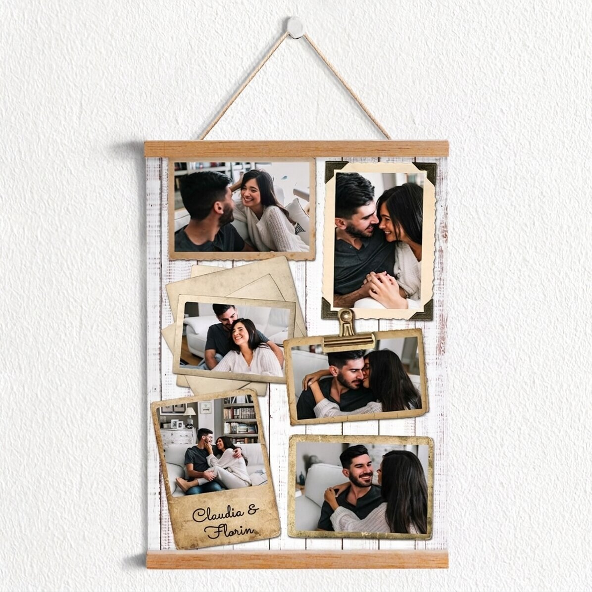 Poster personalizzato con 6 foto in stile vintage