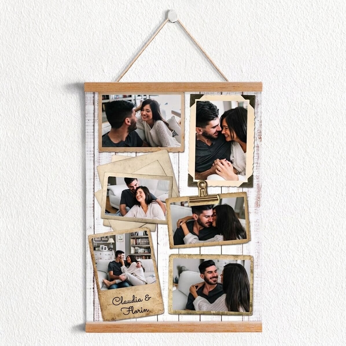 Poster personalizzato con 6 foto in stile vintage