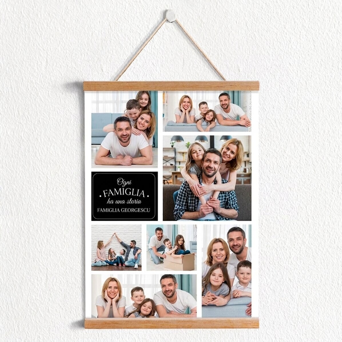 Poster personalizzato con 7 foto di famiglia