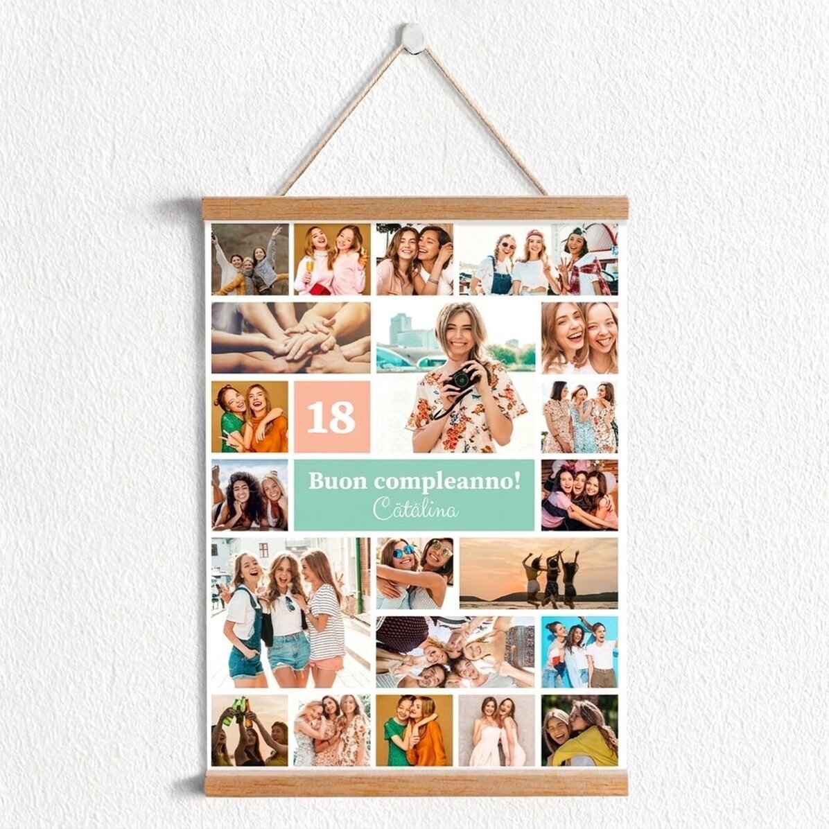 Poster personalizzato con 21 foto e testo - Collage