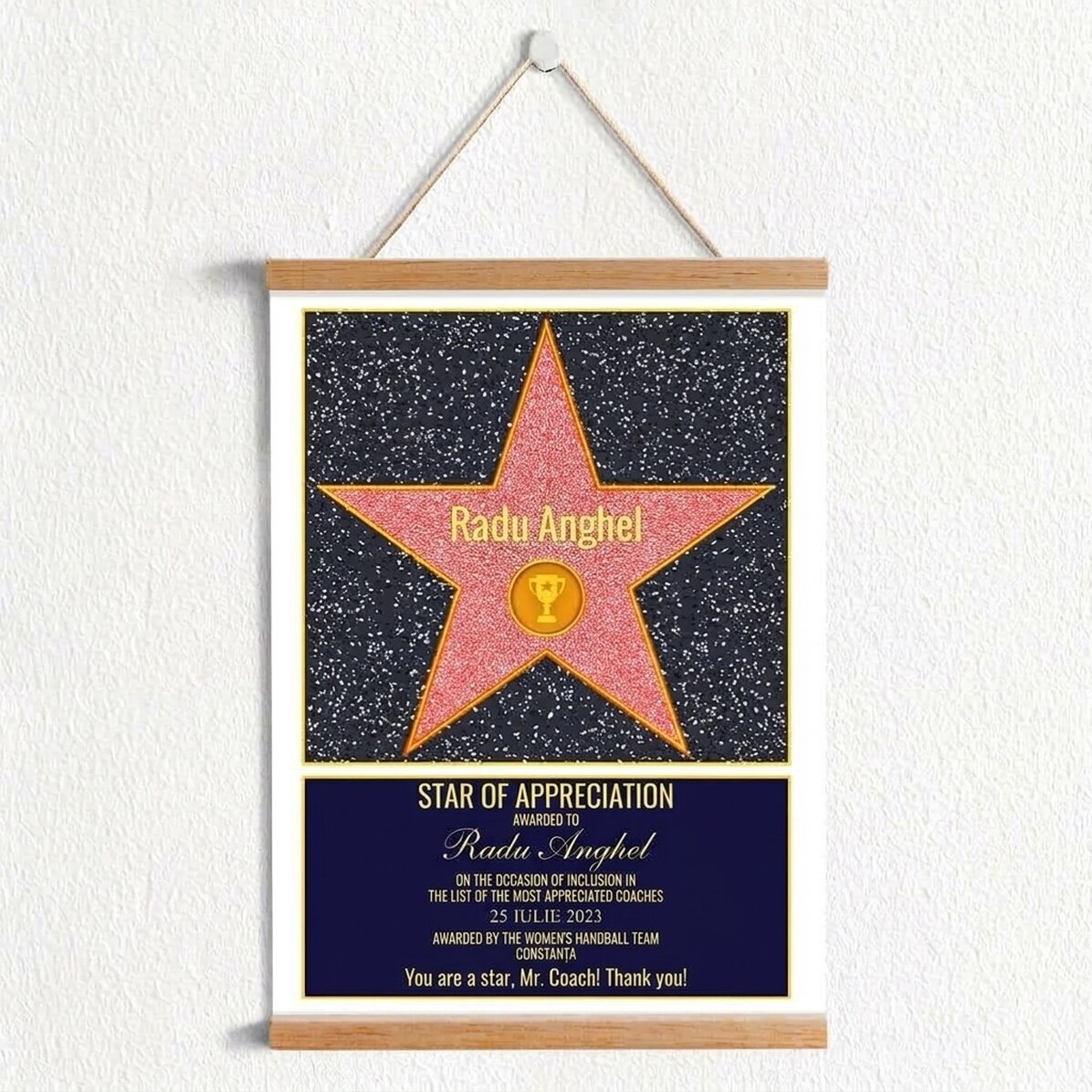 Poster personalizzato con gancio “Stella della gratitudine” - Campioni