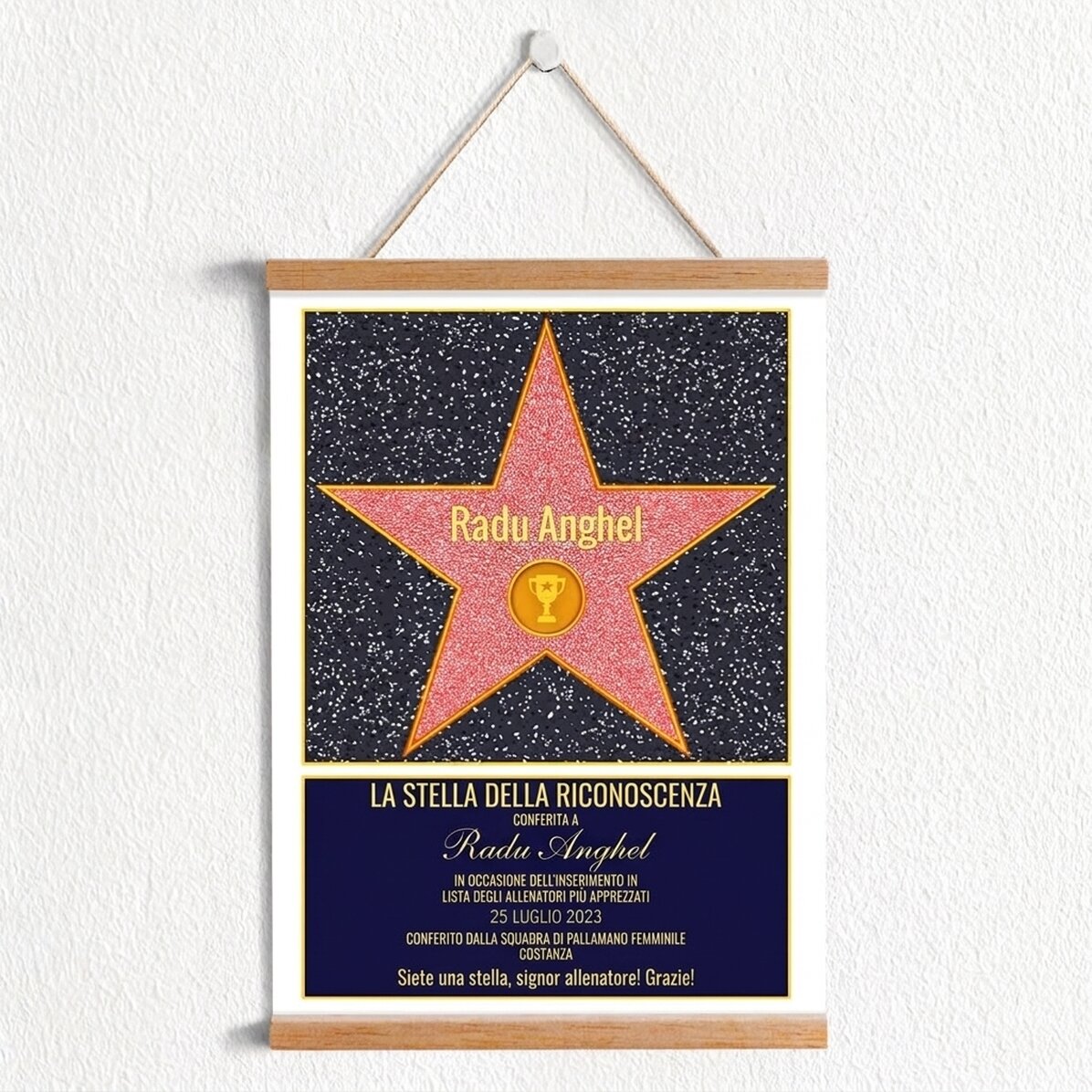 Poster personalizzato con gancio “Stella della gratitudine” - Campioni
