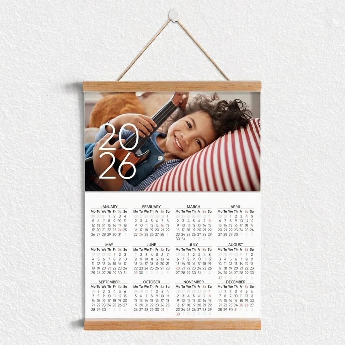Calendario da appendere personalizzato con una foto