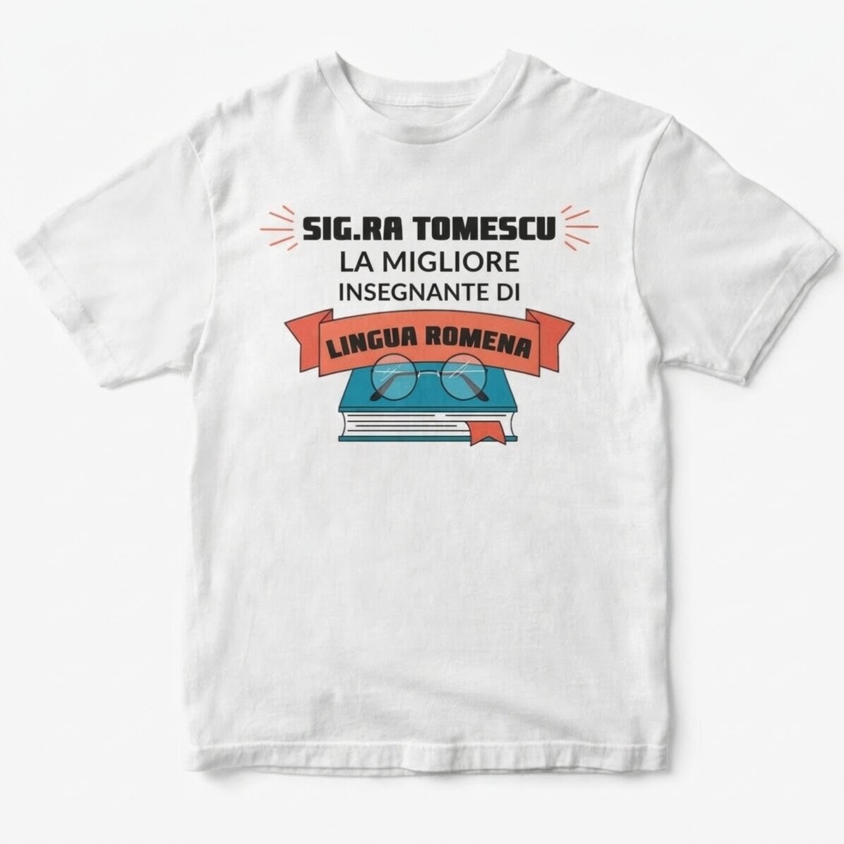 Maglietta in cotone personalizzata con scritta - Best teacher