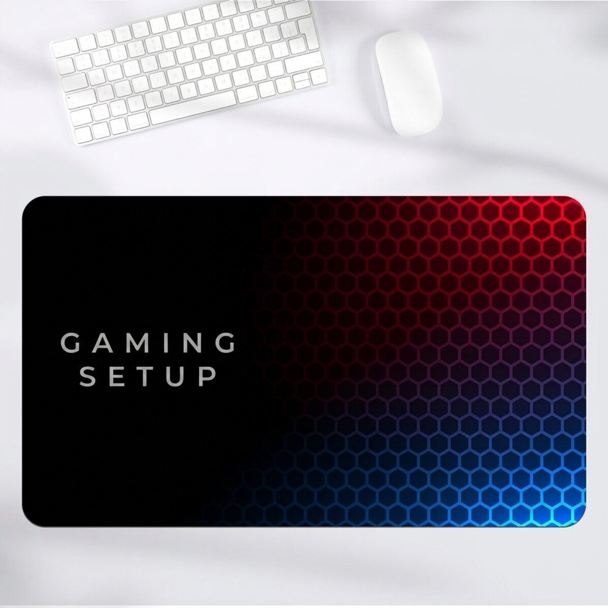 Tappetino per mouse XXL personalizzato con scritta - Esagonale