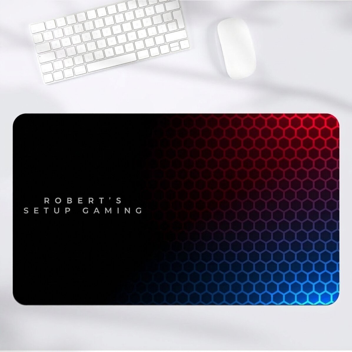 Tappetino per mouse XXL personalizzato con scritta - Esagonale