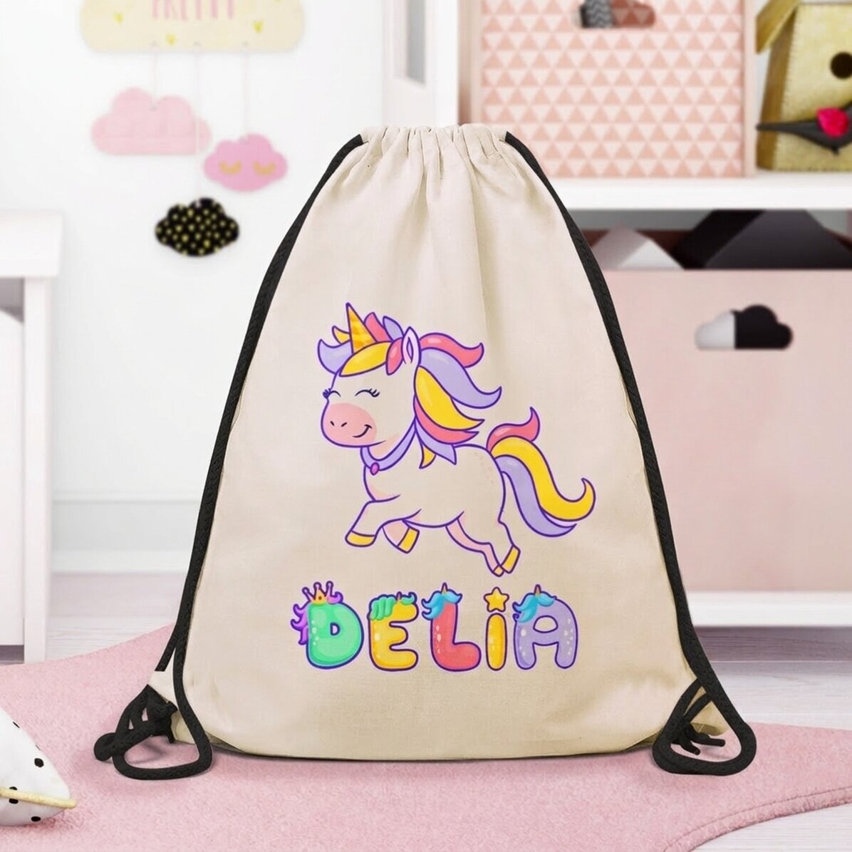 Zaino personalizzato con nome - Unicorno