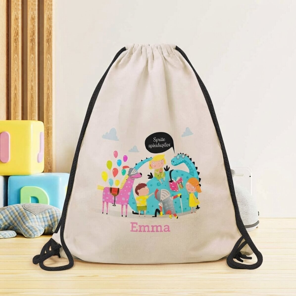 Zaino personalizzato con nome - Reading dragon