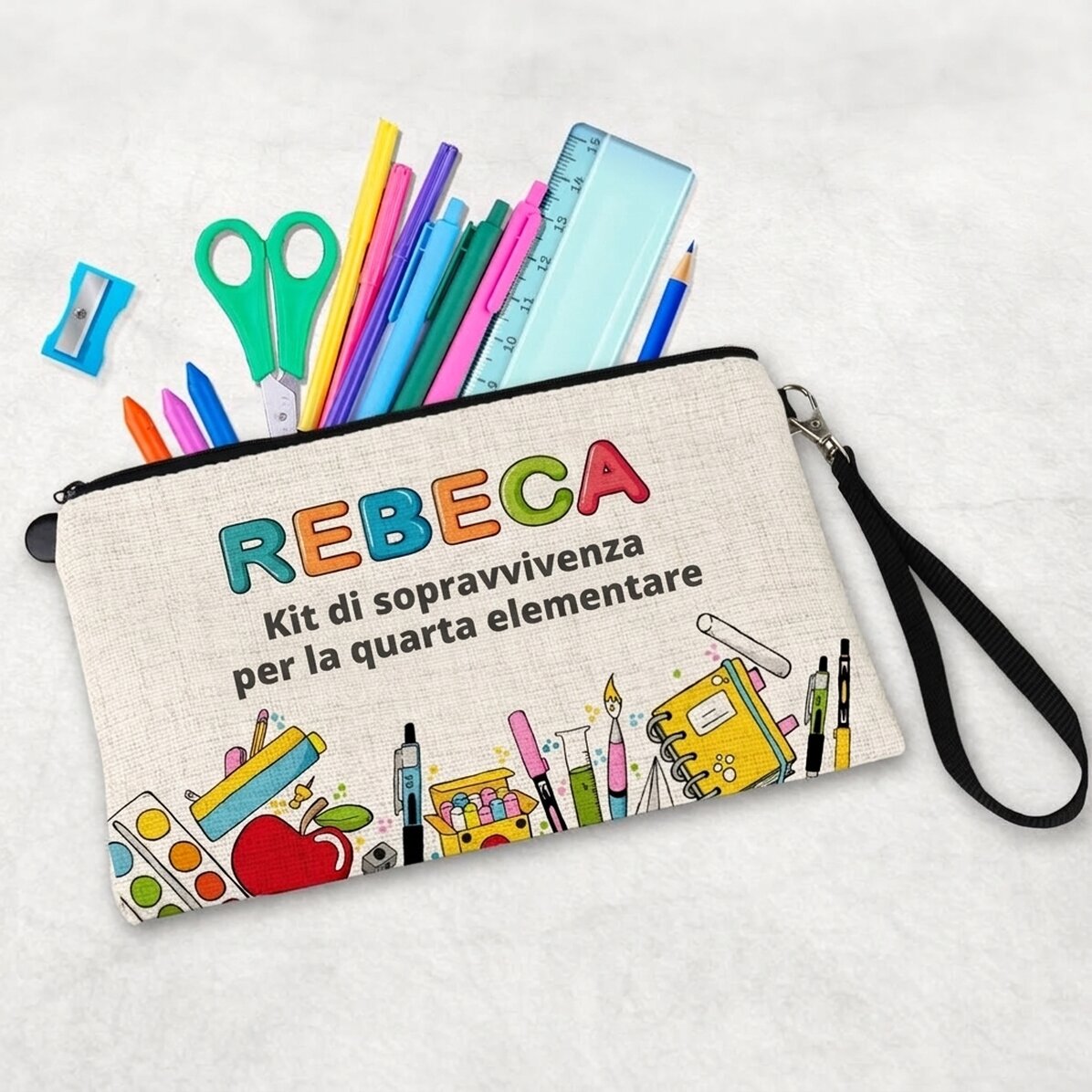 Kit per bambini personalizzato con scritta - Kit per la scuola