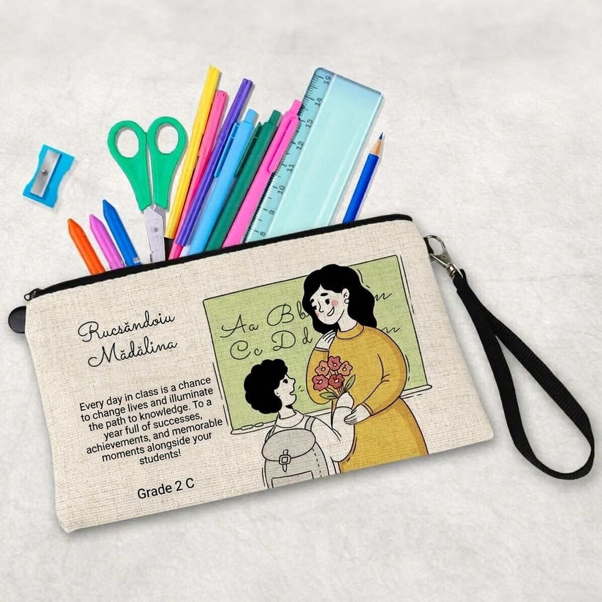 Kit scolastico personalizzato con testo - La maestra