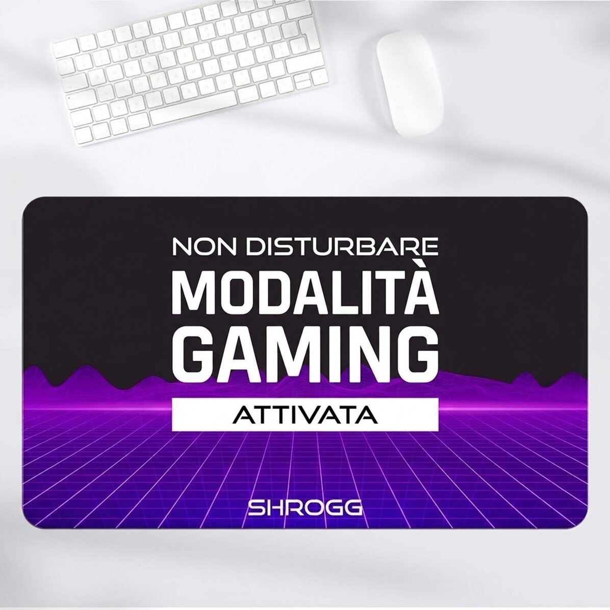 Tappetino per mouse XXL personalizzato con testo - Futuristic Landscape