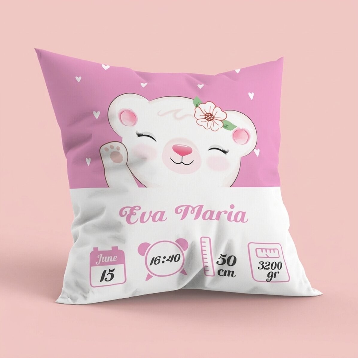Cuscino personalizzato con scritta, formato grande - Baby