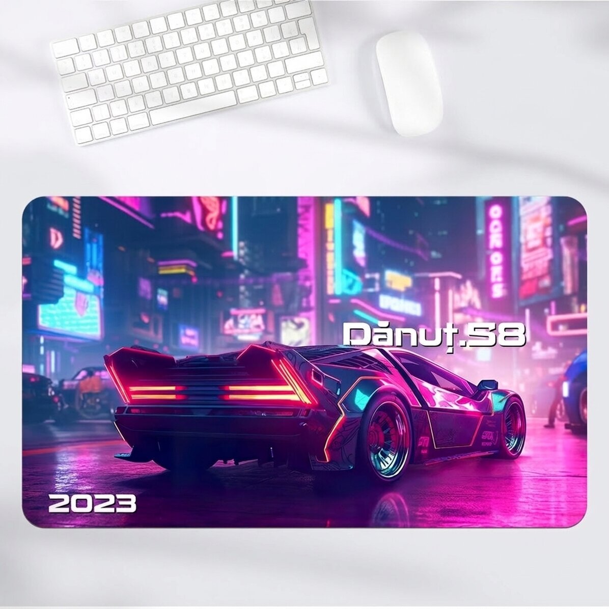 Tappetino per mouse XXL personalizzato con scritta - Cyberpunk