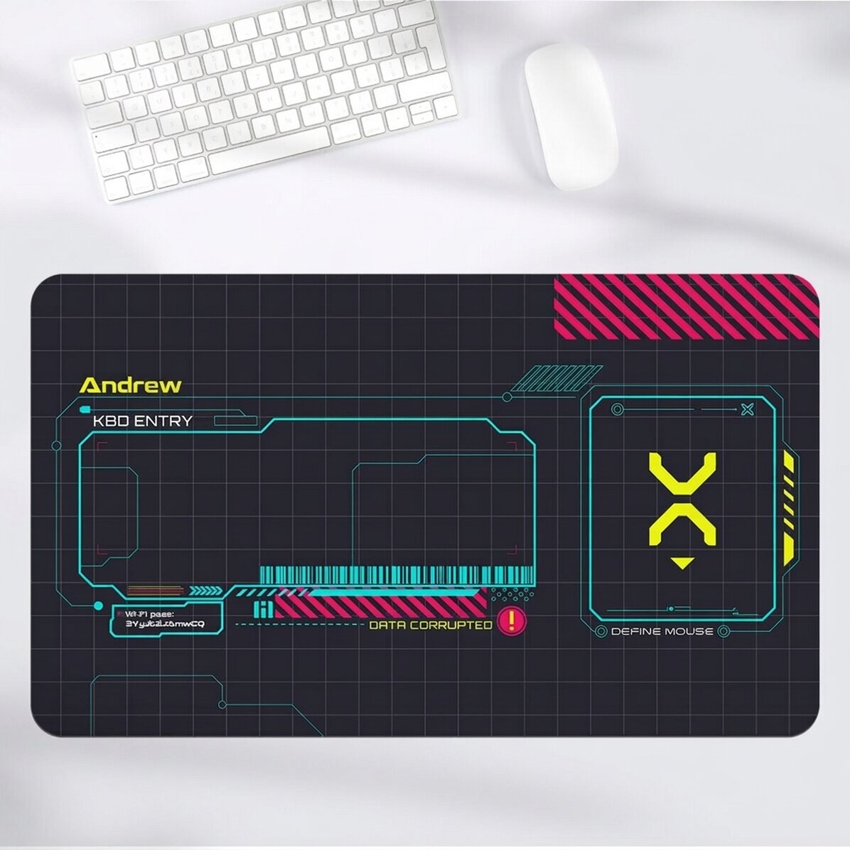 Tappetino per mouse XXL personalizzato con testo - Gaming Sci-Fi
