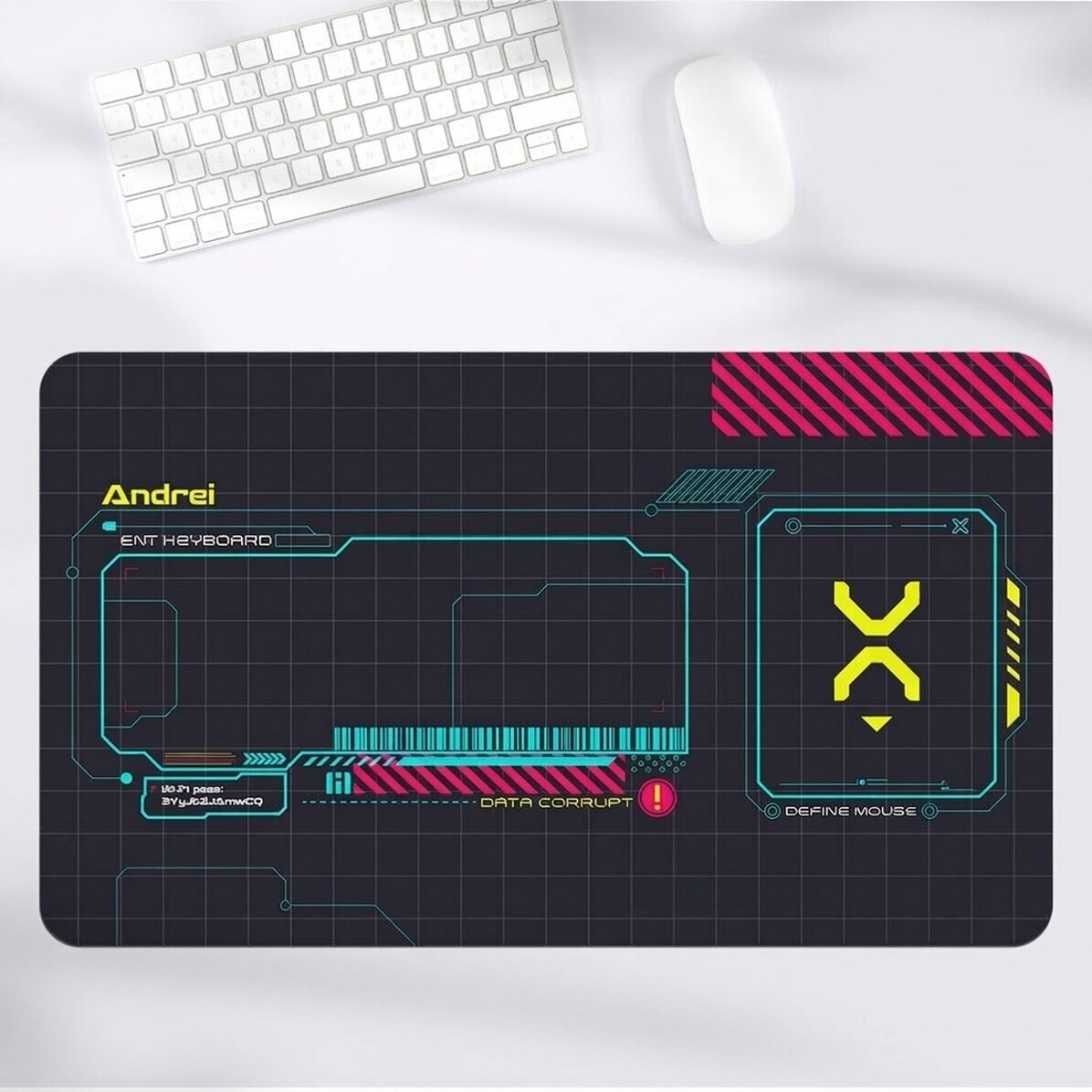 Tappetino per mouse XXL personalizzato con testo - Gaming Sci-Fi