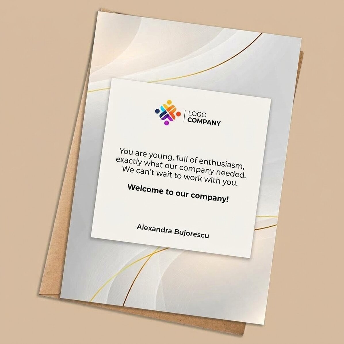 Tessera personalizzata con logo e testo - Welcome