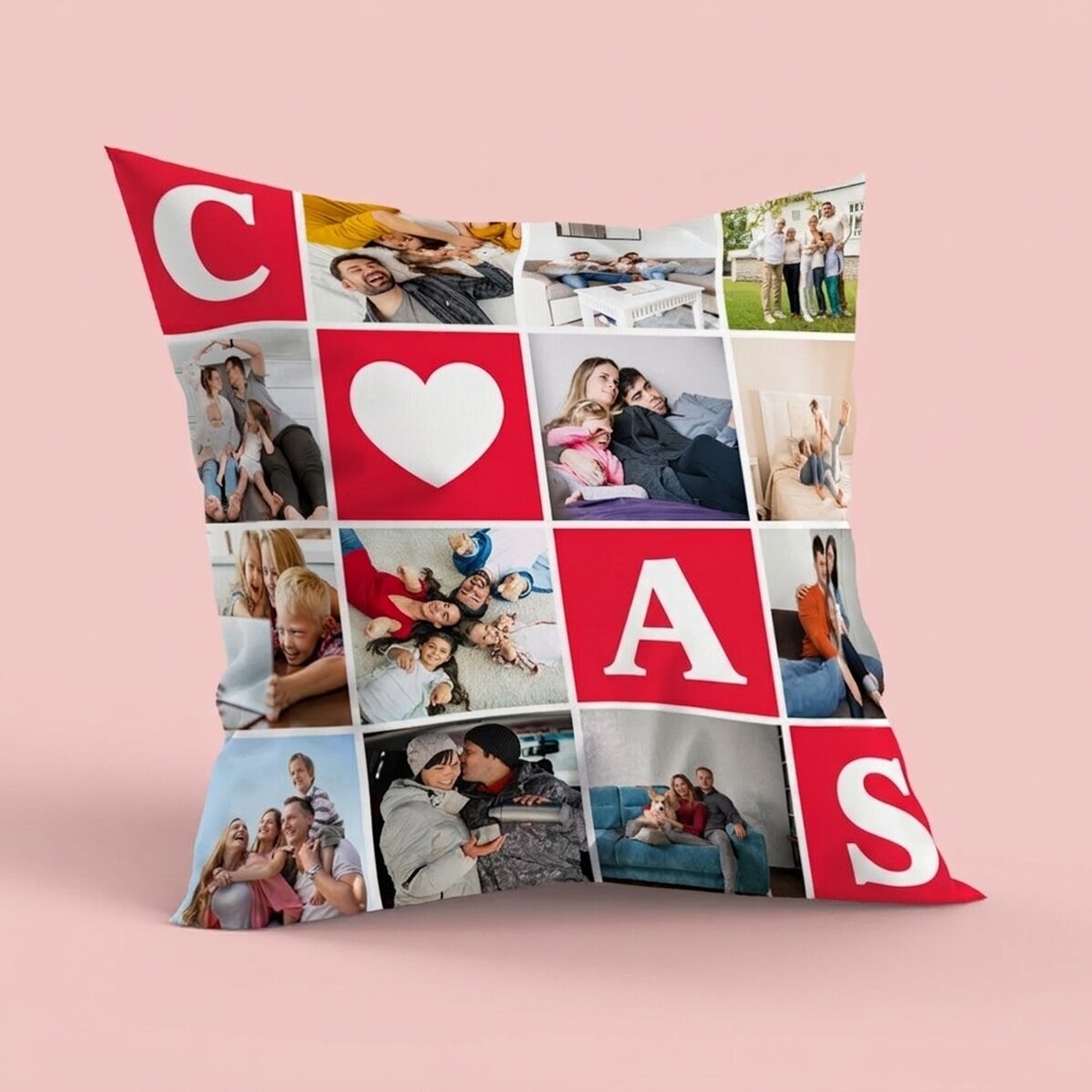 Cuscino personalizzato con 12 foto, formato grande - Home