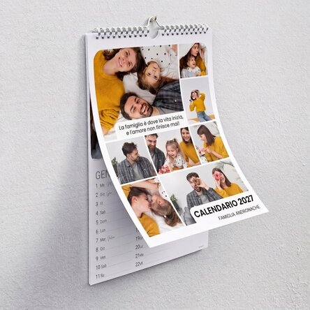 Calendario personalizzato con foto e messaggio