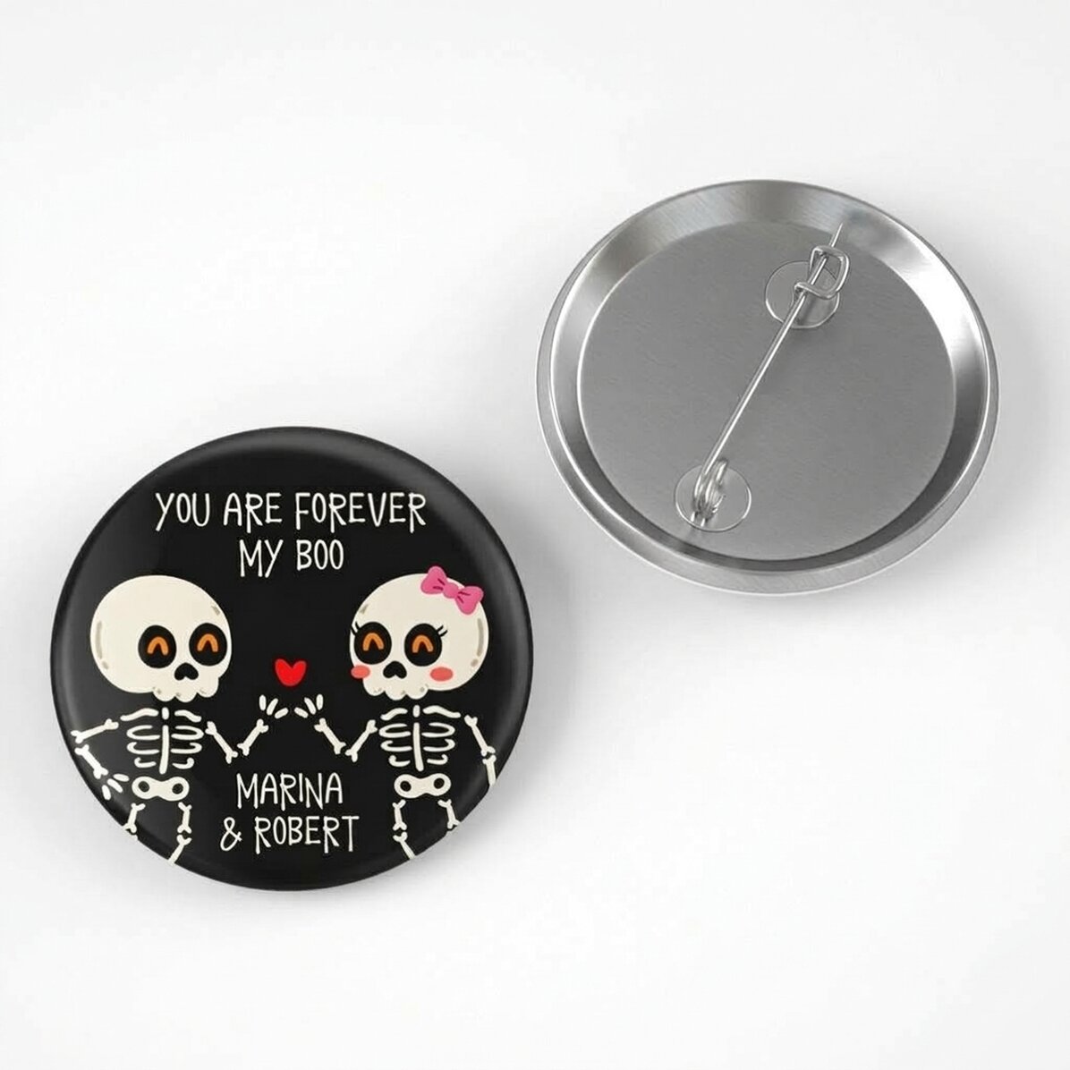 Spilla personalizzata con scritta - Coppia di Halloween