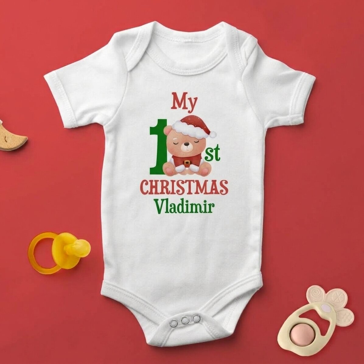 Body per bambini personalizzato con scritta - Il primo Natale