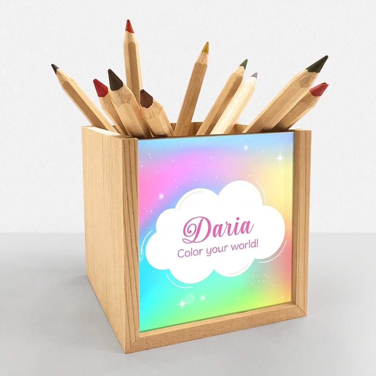 Portamatite personalizzato con nome - Arcobaleno