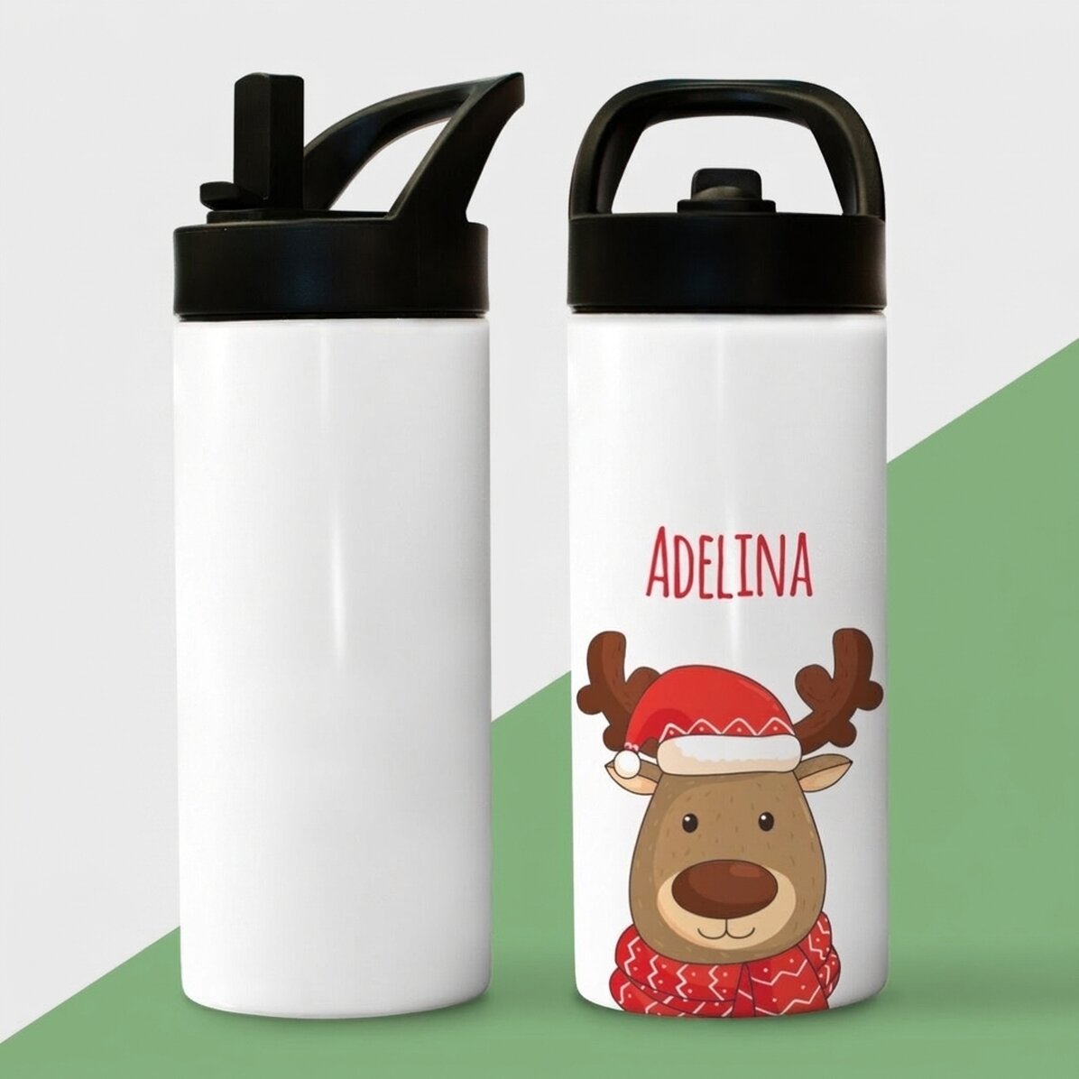 Thermos con manico e cannuccia personalizzato con scritta - Ren