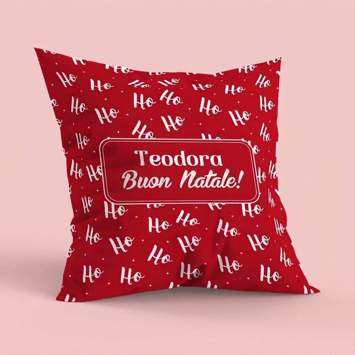 Cuscino personalizzato con scritta, formato grande - HoHoHo