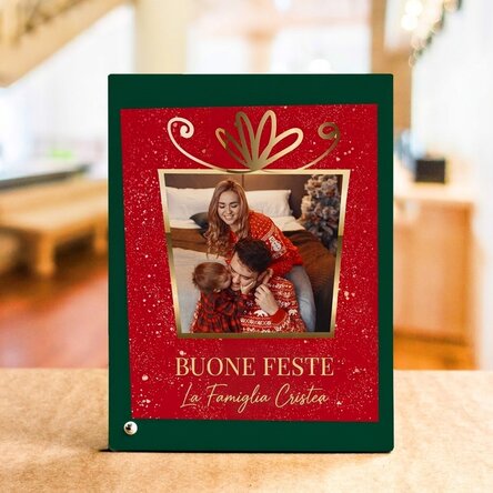 Cornice da scrivania personalizzata con foto e testo - Regalo di Natale