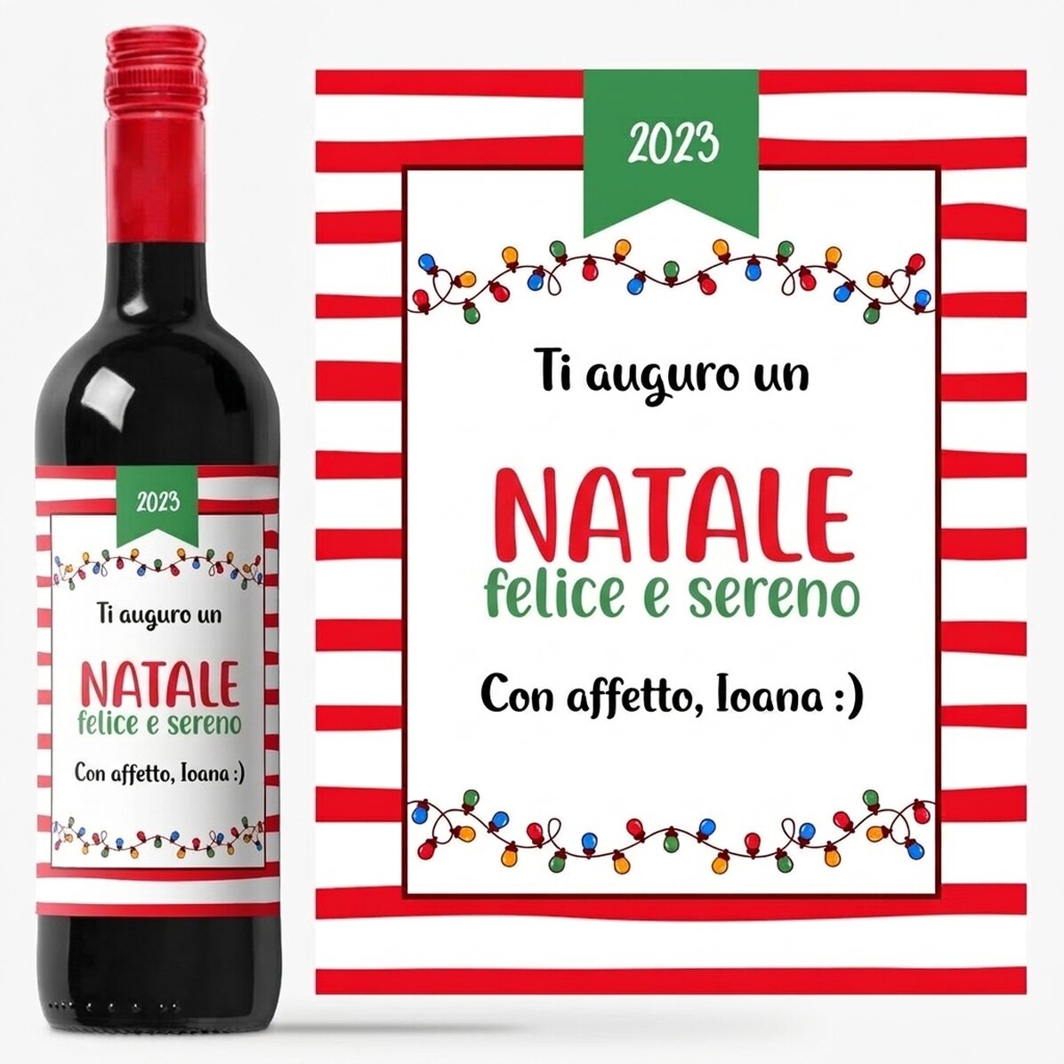 Vino personalizzato con messaggio - Christmas spirit