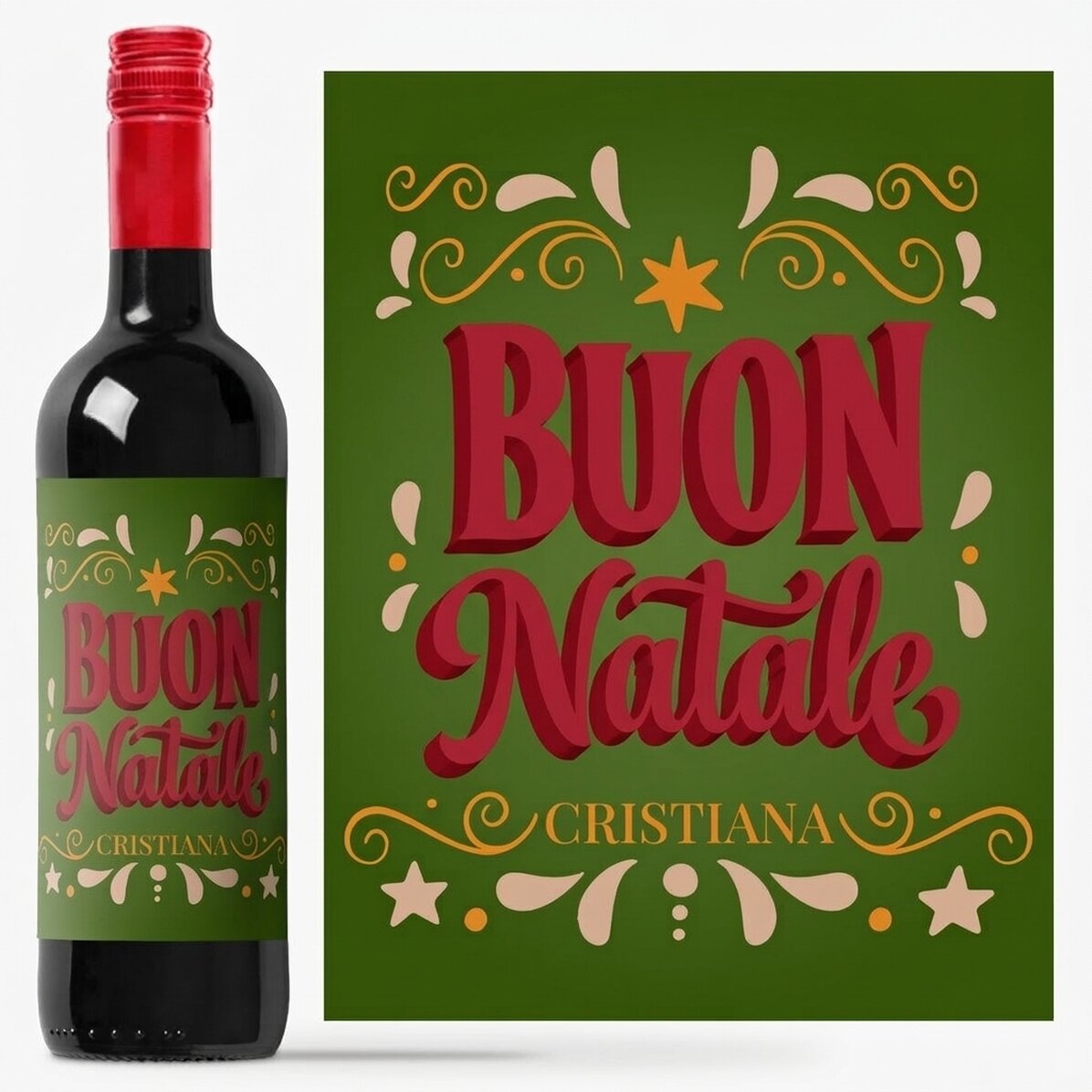 Vino personalizzato con messaggio - Buon Natale