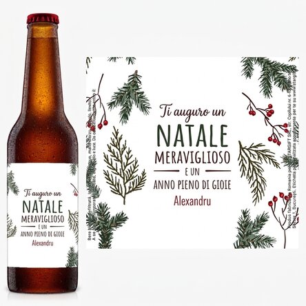 Birra personalizzata con scritta - Rami di abete