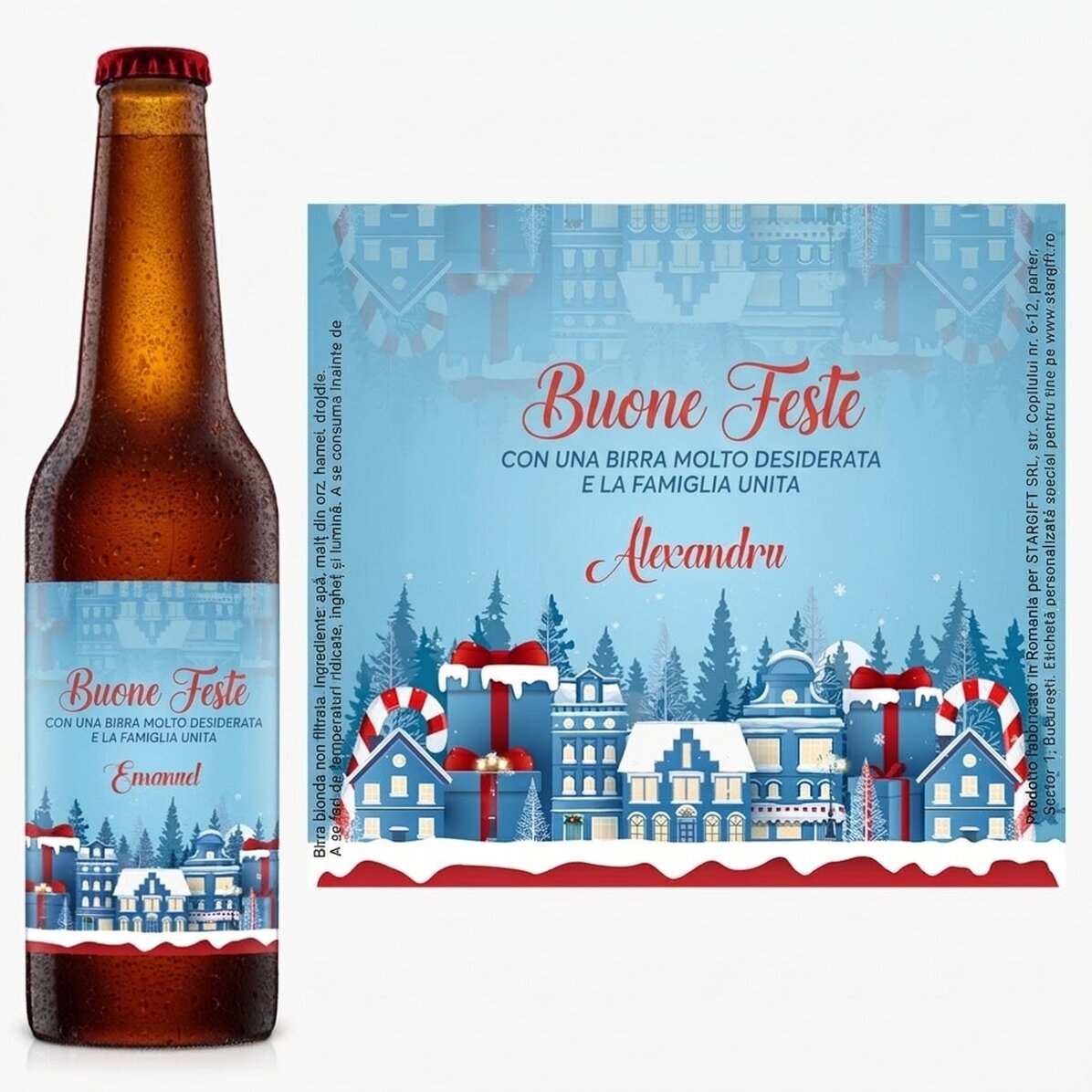 Birra personalizzata con scritta - Christmas Town