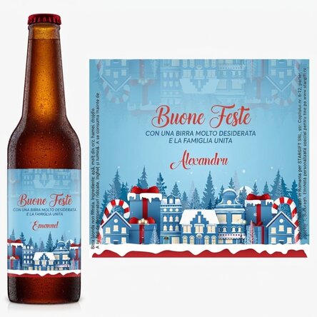 Birra personalizzata con scritta - Christmas Town
