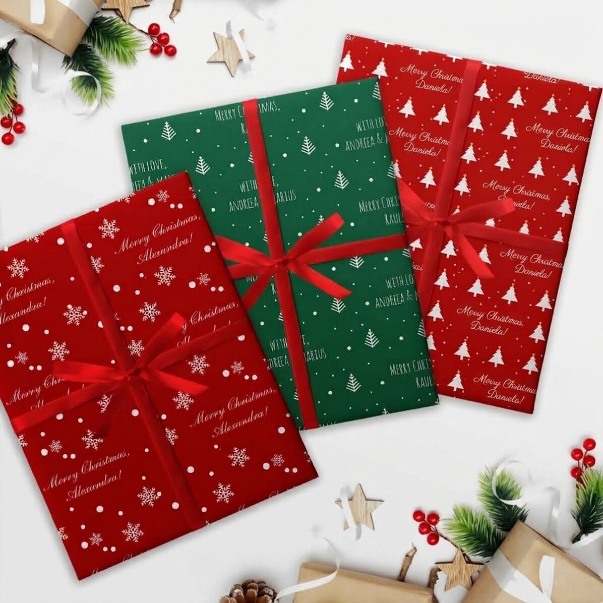 Carta da regalo personalizzata con una frase natalizia