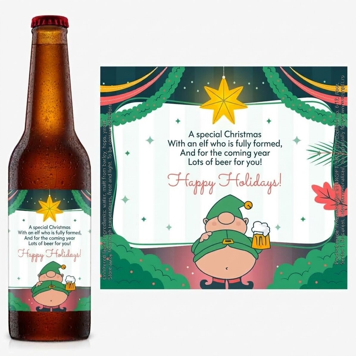 Birra personalizzata con scritta - Elfo birraio