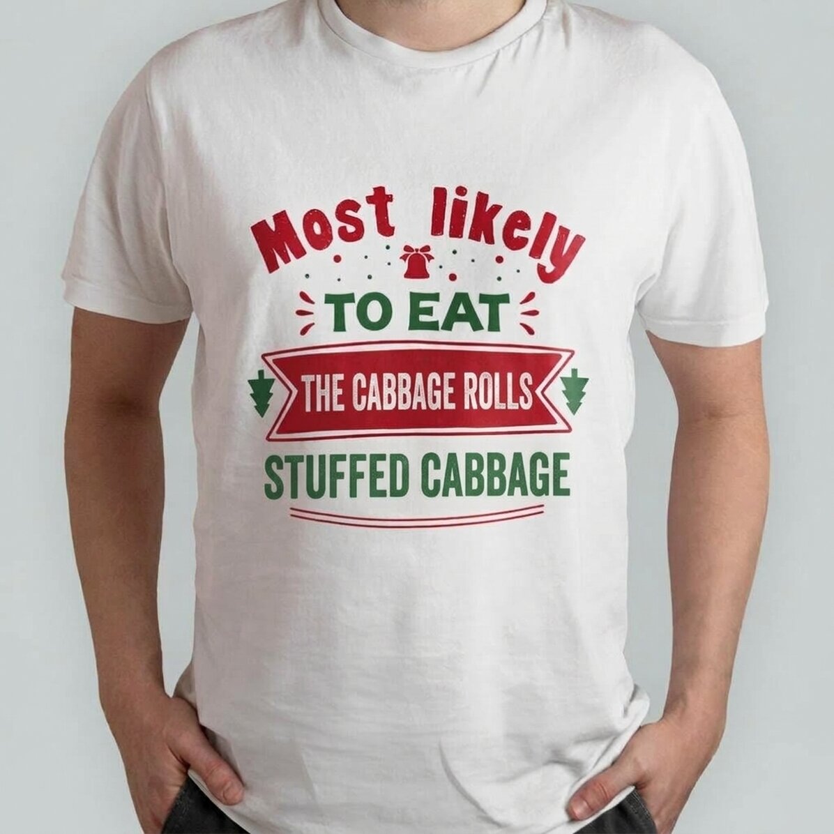 Maglietta in cotone personalizzata con scritta - Most likely to eat