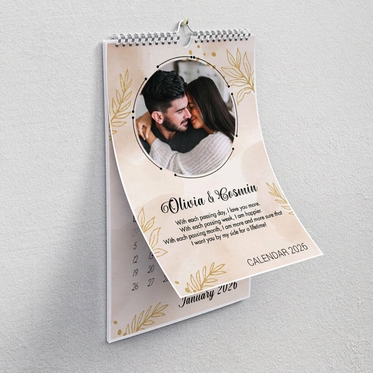 Calendario personalizzato con foto e messaggio - Gold