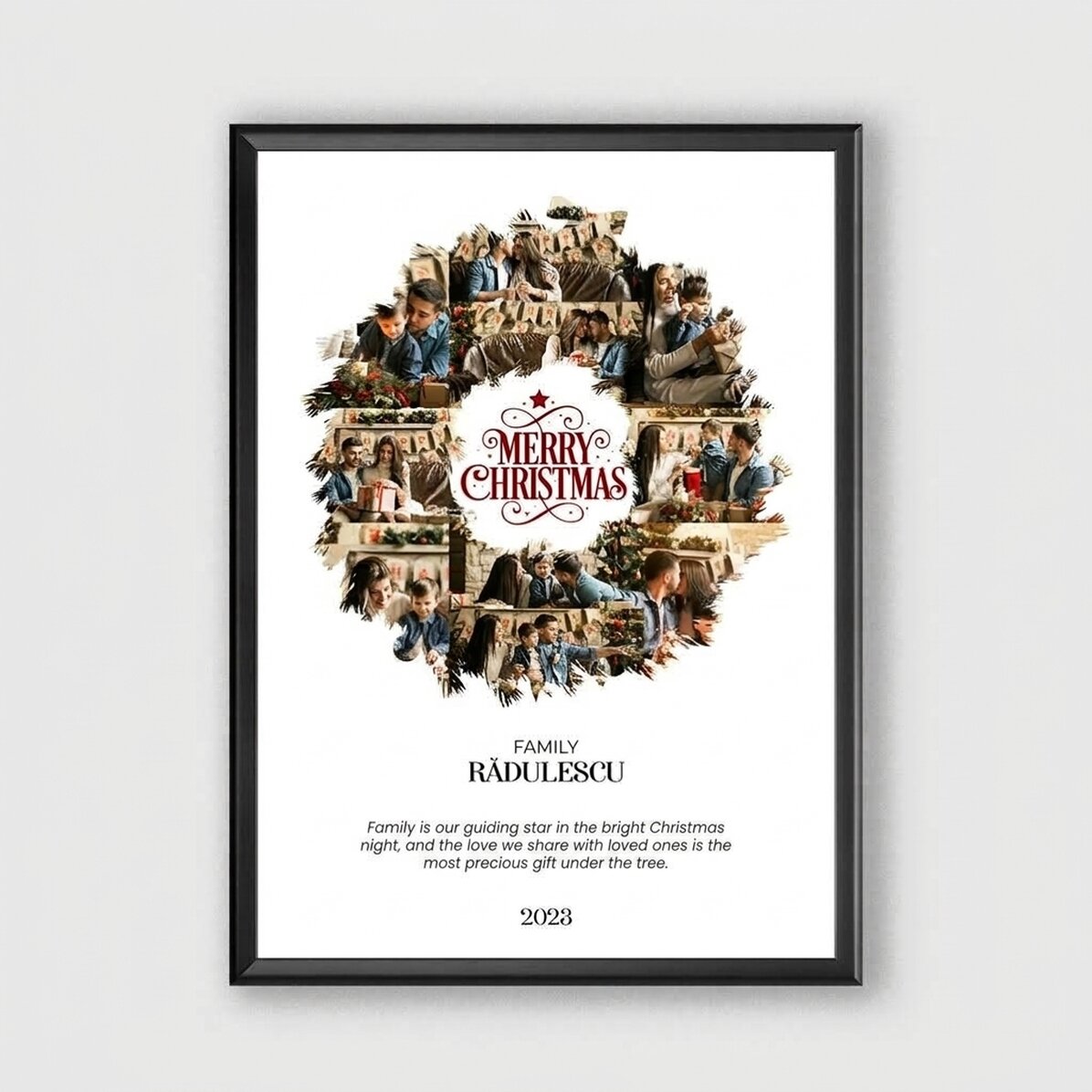 Quadro personalizzato con 10 foto e un messaggio - Christmas Wreath