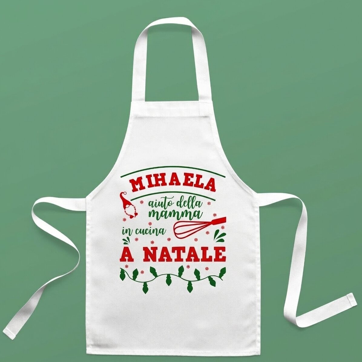 Calzetta natalizia personalizzata per bambini con scritta - Natale in cucina