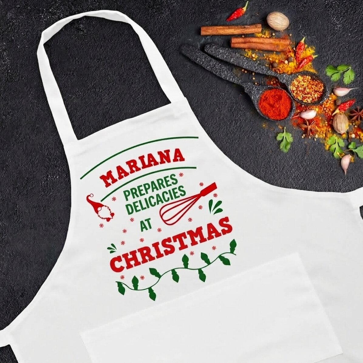 Set personalizzato con scritta - Natale in cucina