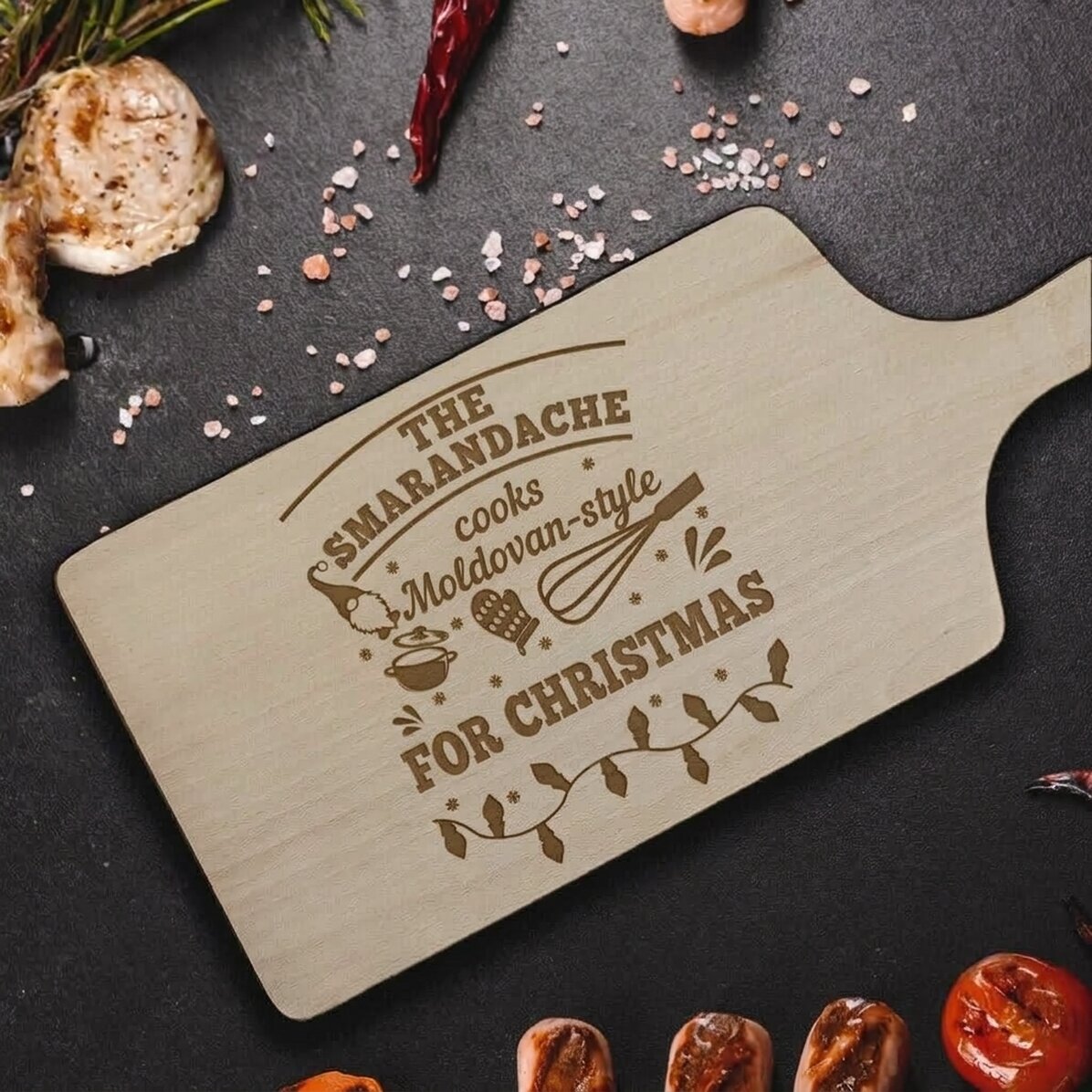 Tagliere personalizzato con scritta - Natale in cucina