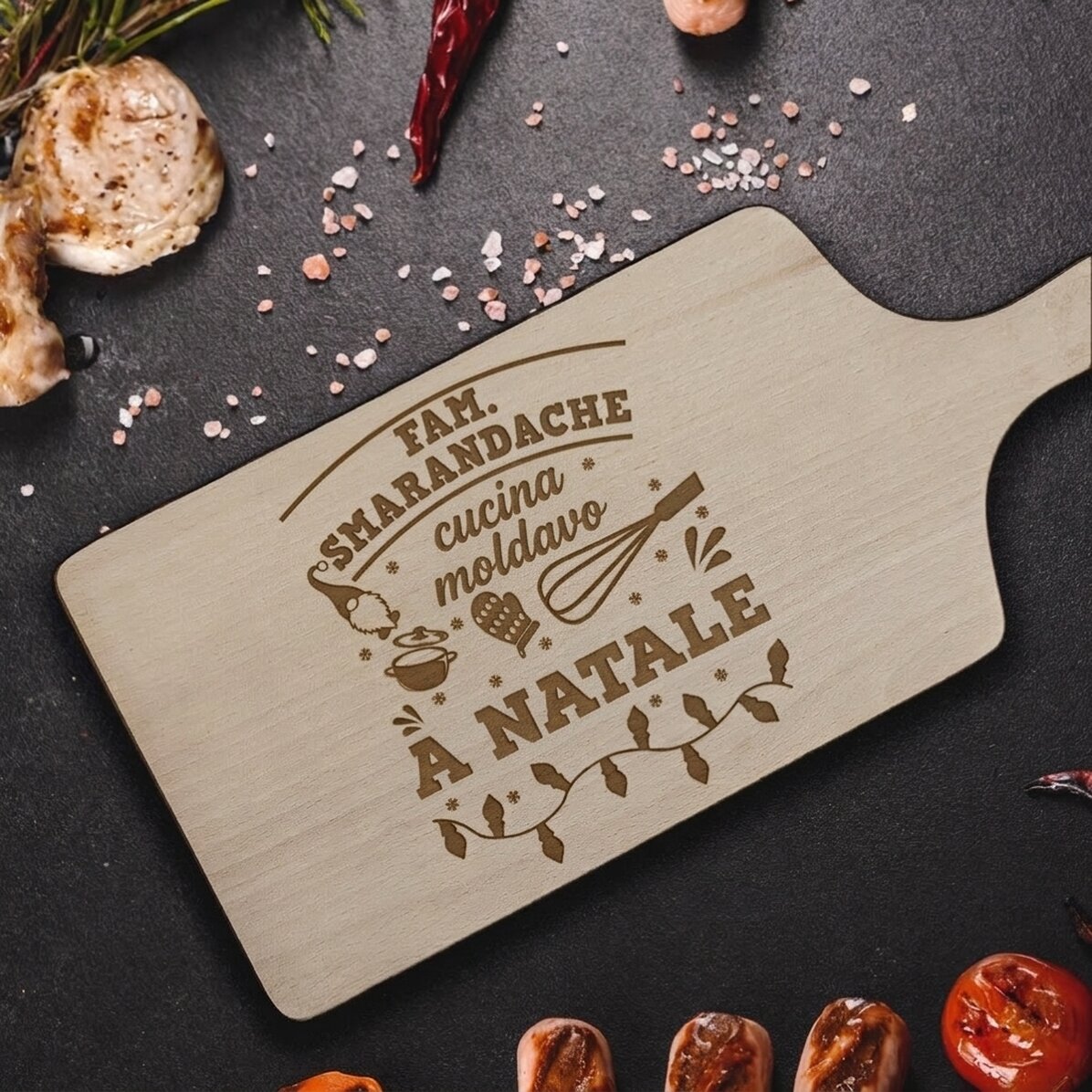 Tagliere personalizzato con scritta - Natale in cucina