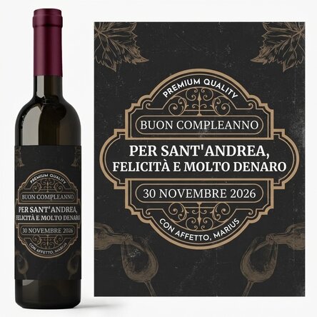 Vino personalizzato con messaggio - Vintage Wine