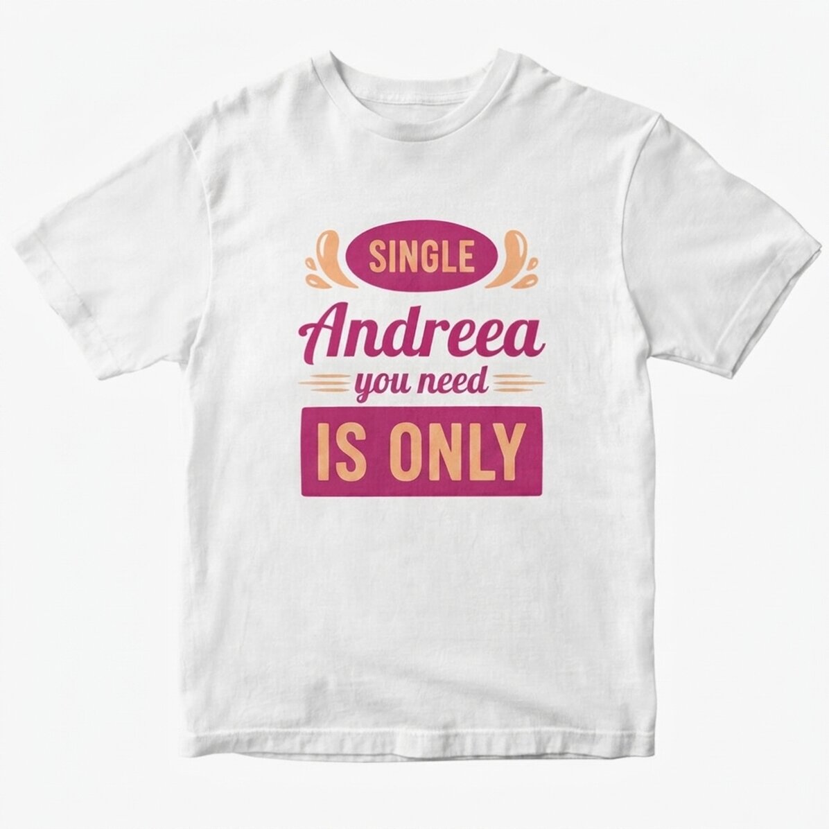 Maglietta in cotone personalizzata con scritta - Only one