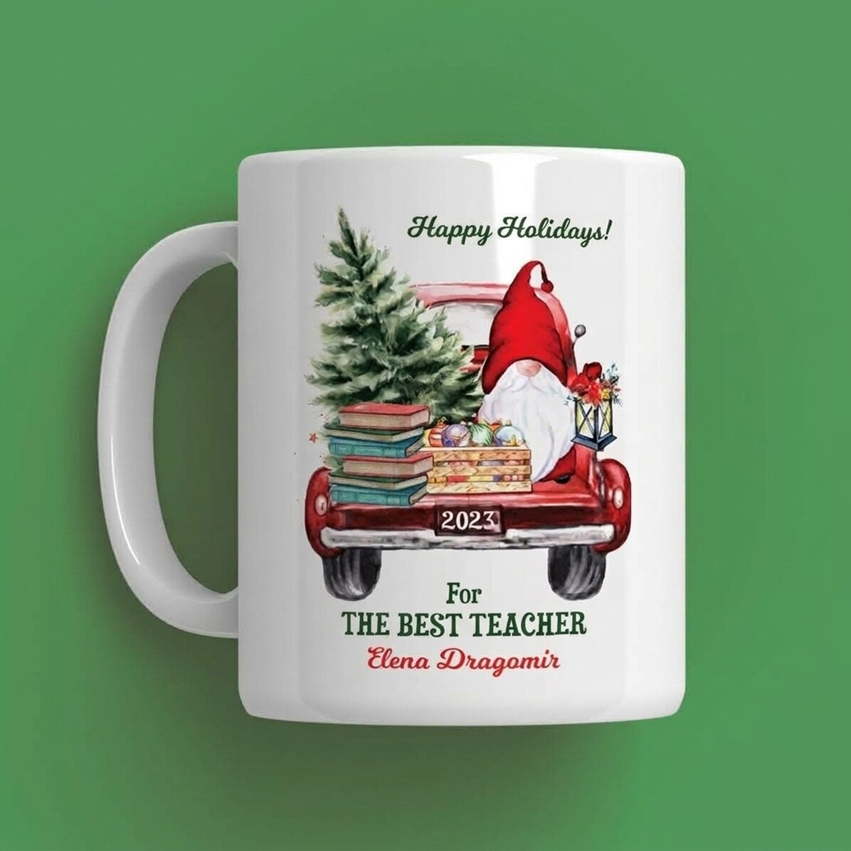 Tazza personalizzata con scritta - Modello natalizio per insegnanti / educatrici