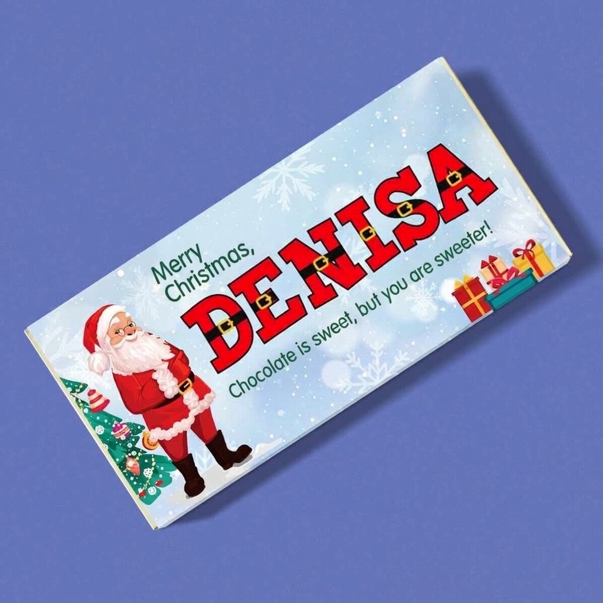 Cioccolato personalizzato con nome e messaggio - Da Babbo Natale